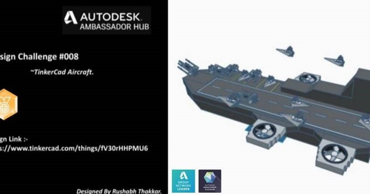 Design Challenge 008 TINKERCAD AIRCRAFT Autodesk Community Gallery