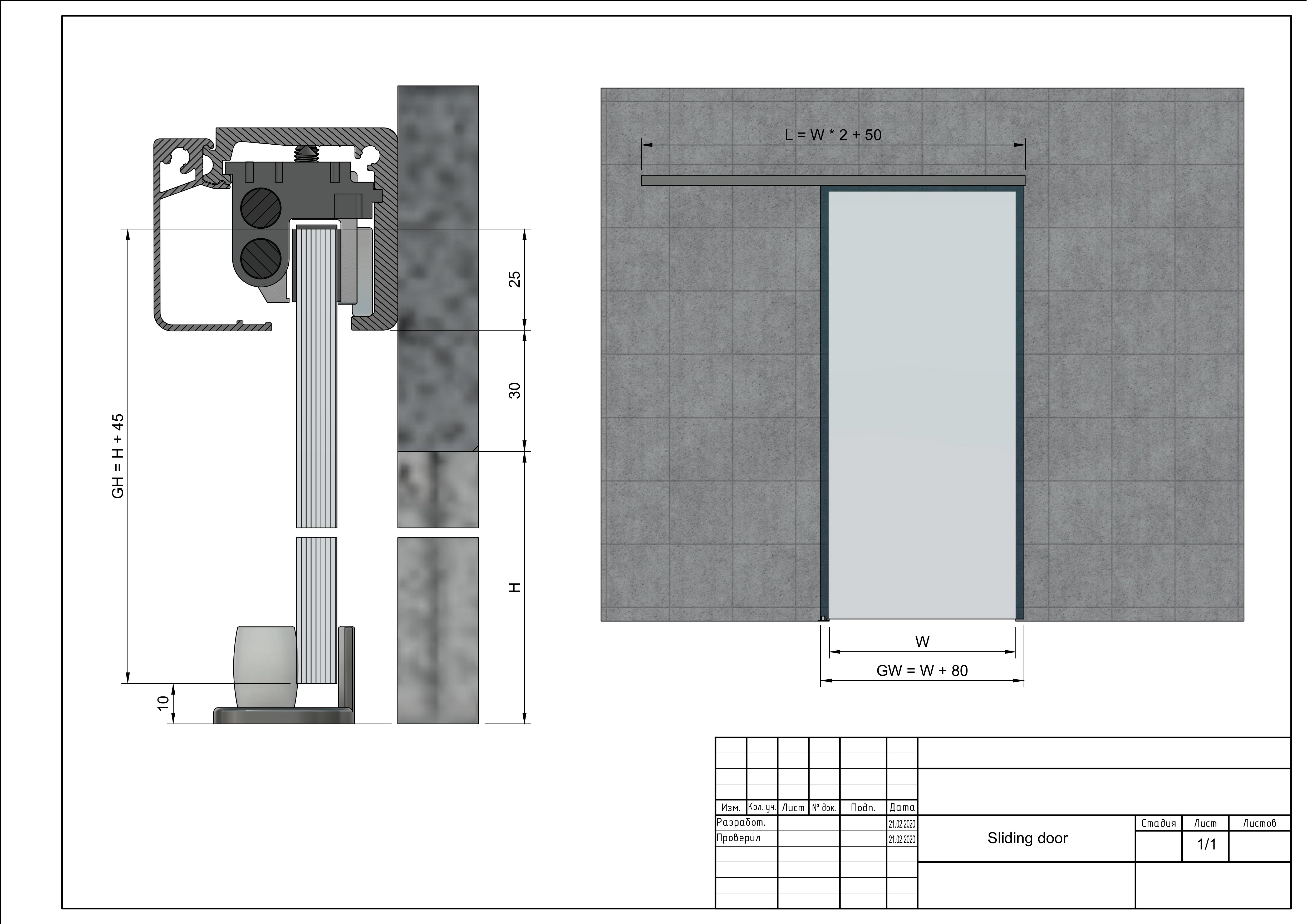 Horton Automatic Sliding Door Dwg Block For Autocad